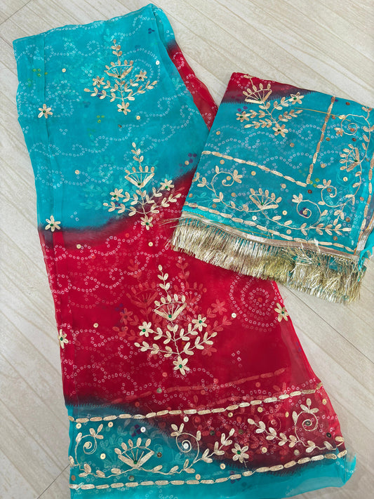 Rai Bandhej Pitten Poshak (Rama Red)- 245