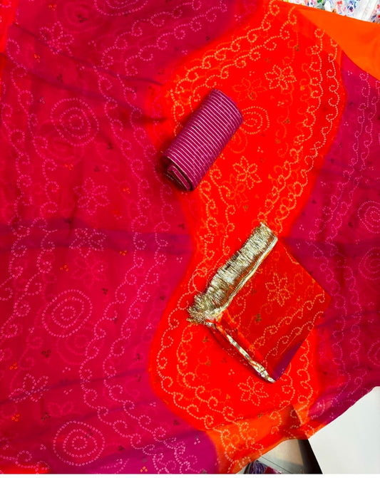 Rani orange Rai bandej sheded poshak - 024