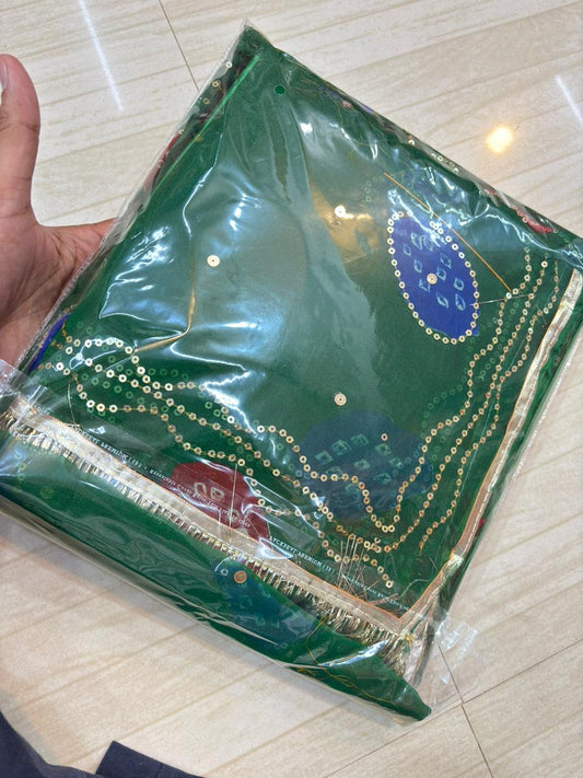 Laddu Tari work poshak(Green)- 299