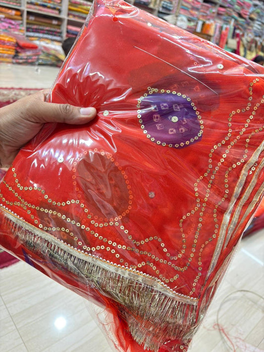 Laddu Tari work poshak (Rust Orange)- 301