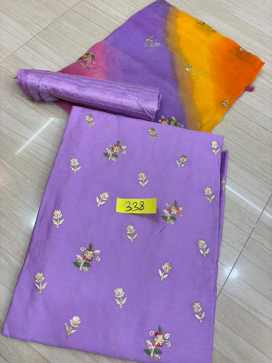Jaam Cotton Butiq Buti Charak Tora Suit with Mangji (Lavender)- 338