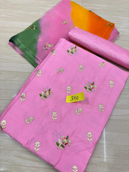 Jaam Cotton Butiq Buti Charak Tora Suit with Mangji (Light Pink)- 340