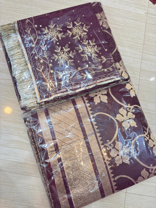 Gota Laffa Suit with Royal Pure Odhna (Wine)-360