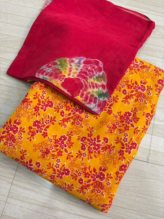 Ramleela 5 suit 5 Sarbati odhna (Haldi with Red Odhna)- 363