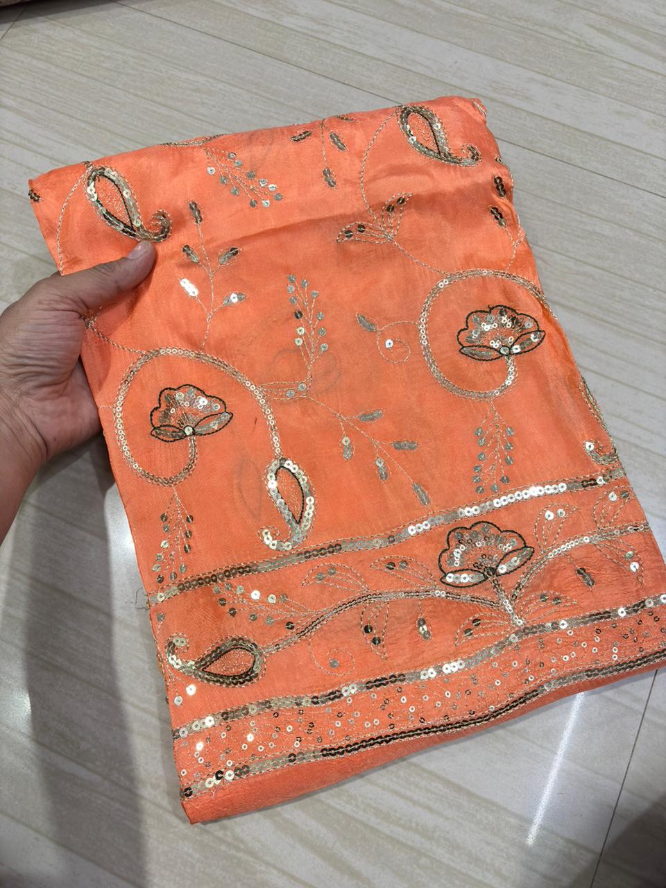 Upada Natural Pure Odhna Suit(Peach) -388