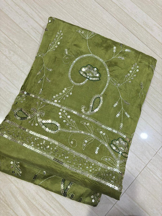 Upada Natural Pure Odhna Suit(Green) -389