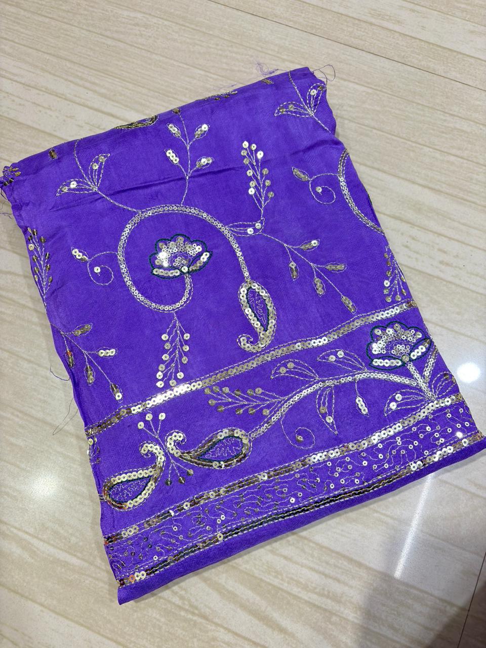 Upada Natural Pure Odhna Suit (Dark Blue) -392