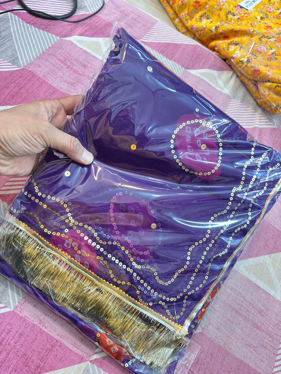 Laddu Tari work poshak WHOLESALE PACK (Pack of 7)- 485