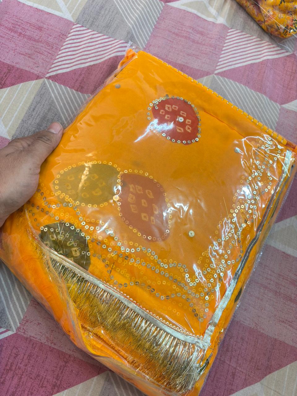 Laddu Tari work poshak WHOLESALE PACK (Pack of 7)- 485