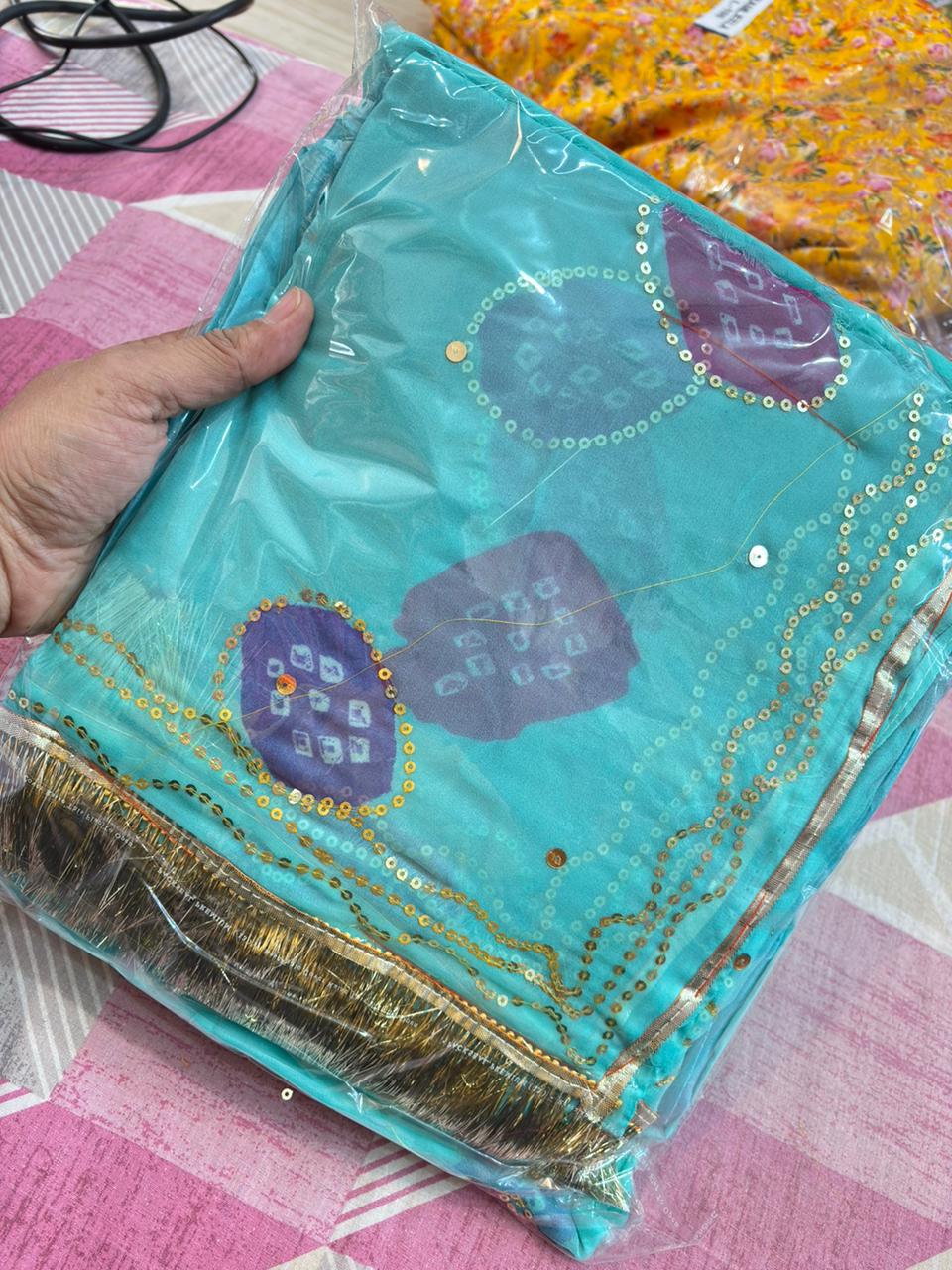 Laddu Tari work poshak WHOLESALE PACK (Pack of 7)- 485
