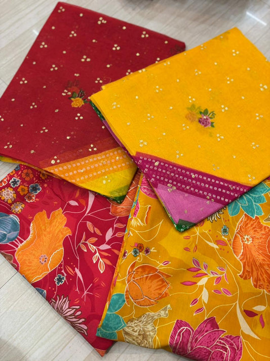 Modal silk cotton odhna suit (2 Combo Suit)- 524