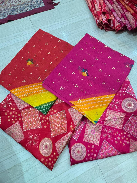 Modal silk cotton odhna suit (2 Combo Suit)- 525