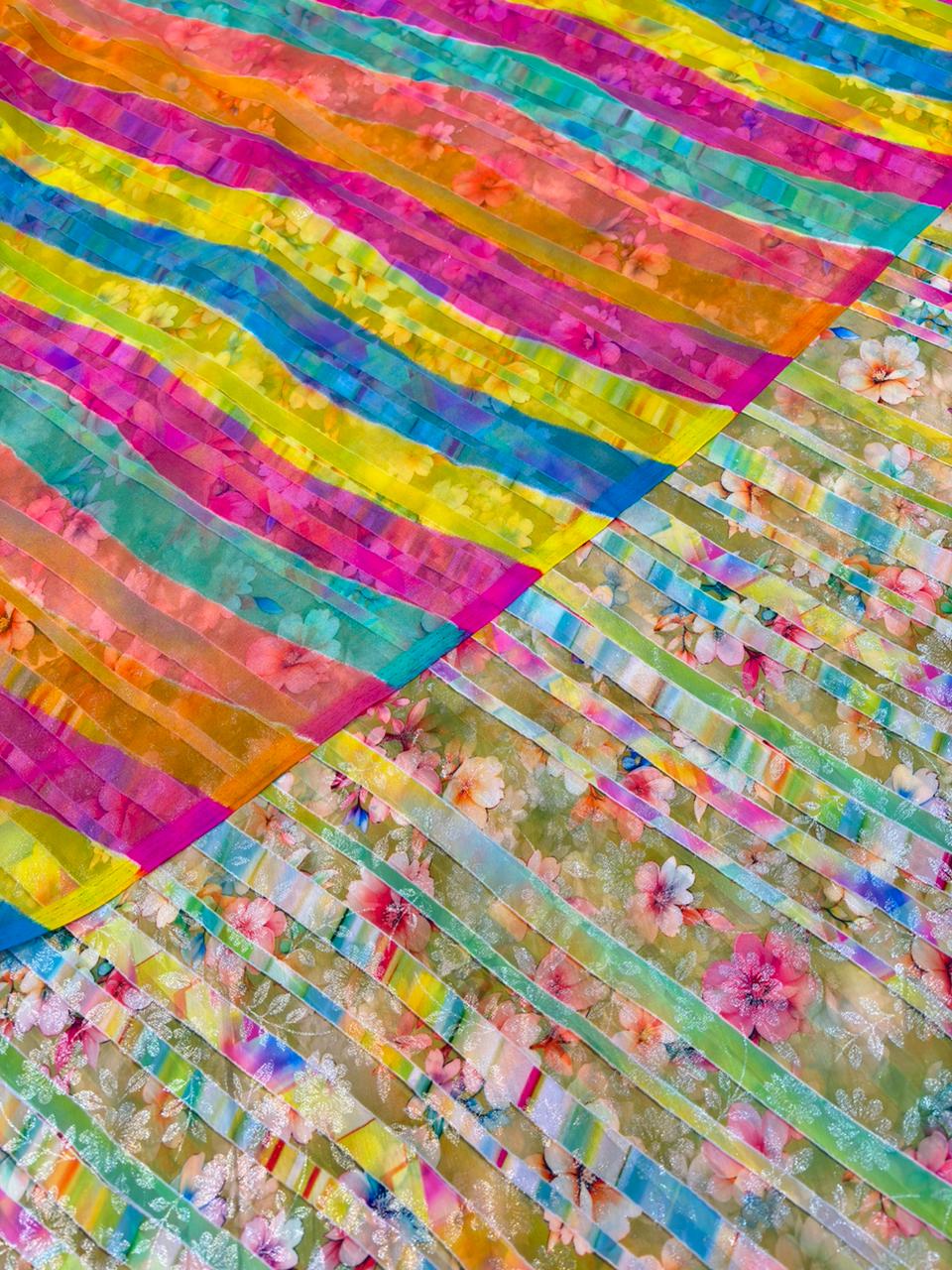 DIGITAL SHIMMER WITH GOLD PURE ODHNA (PASTEL GREEN) 4 MTR- 565