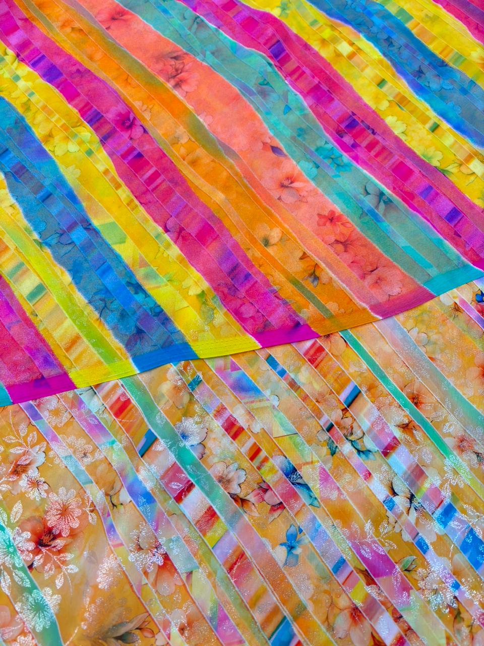 DIGITAL SHIMMER WITH GOLD PURE ODHNA (PASTEL YELLOW) 4 MTR- 575