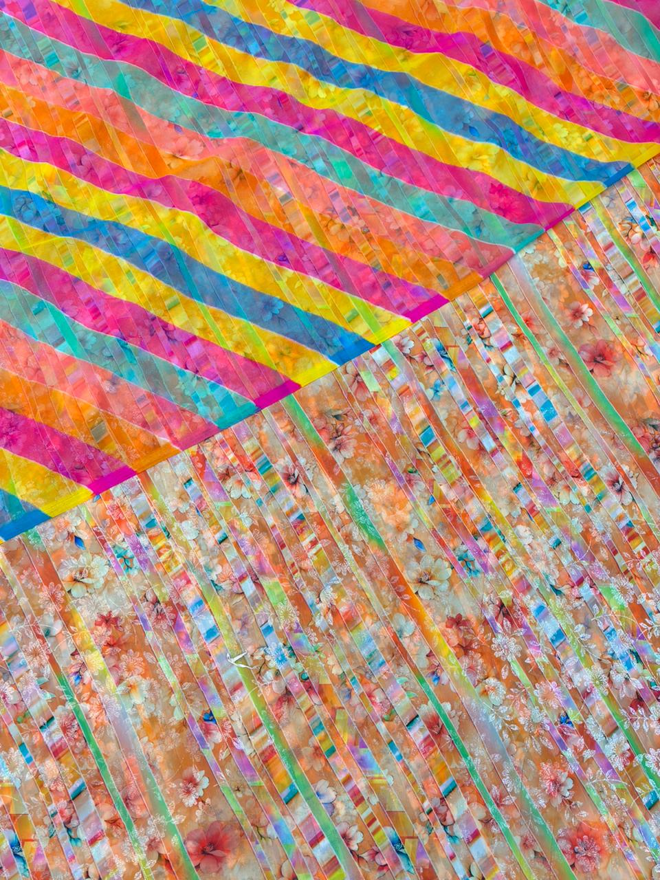 DIGITAL SHIMMER WITH GOLD PURE ODHNA (PASTEL ORANGE) 4 MTR- 573