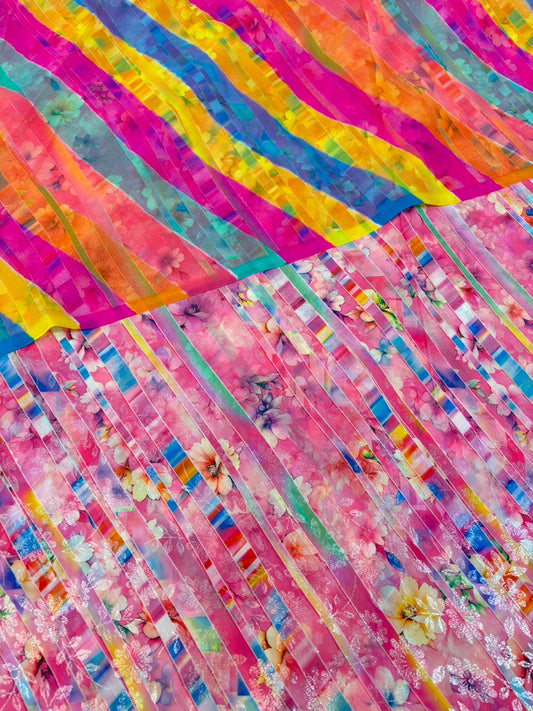 DIGITAL SHIMMER WITH GOLD PURE ODHNA (PASTEL PINK) 4 MTR- 577