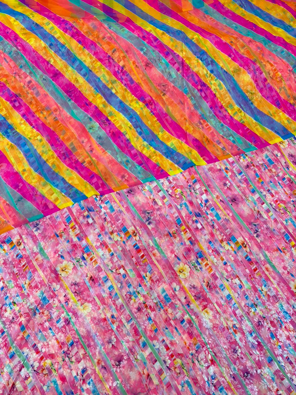 DIGITAL SHIMMER WITH GOLD PURE ODHNA (PASTEL PINK) 4 MTR- 577