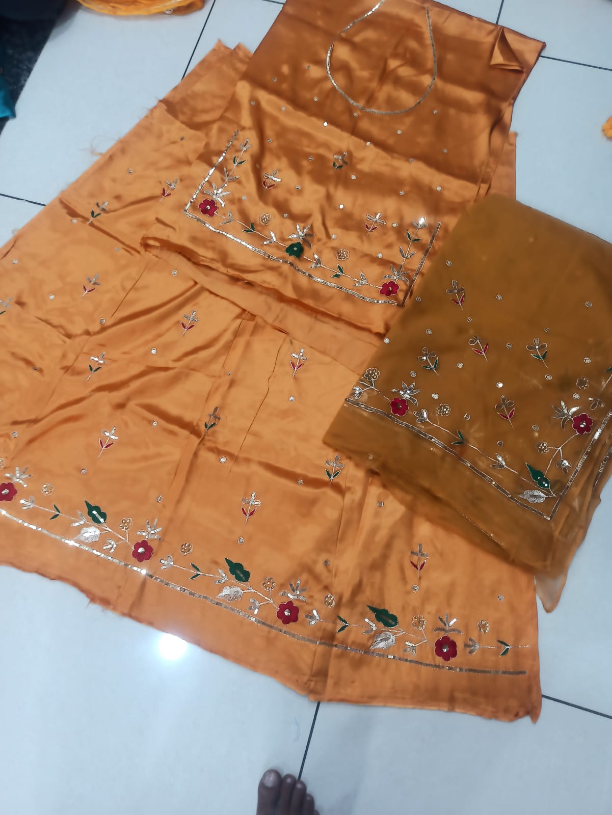 GAJEEH SILK WITH THAKURJI PURE ODHNA BUTIQ SUIT (MUSTARD YELLOW)- 620