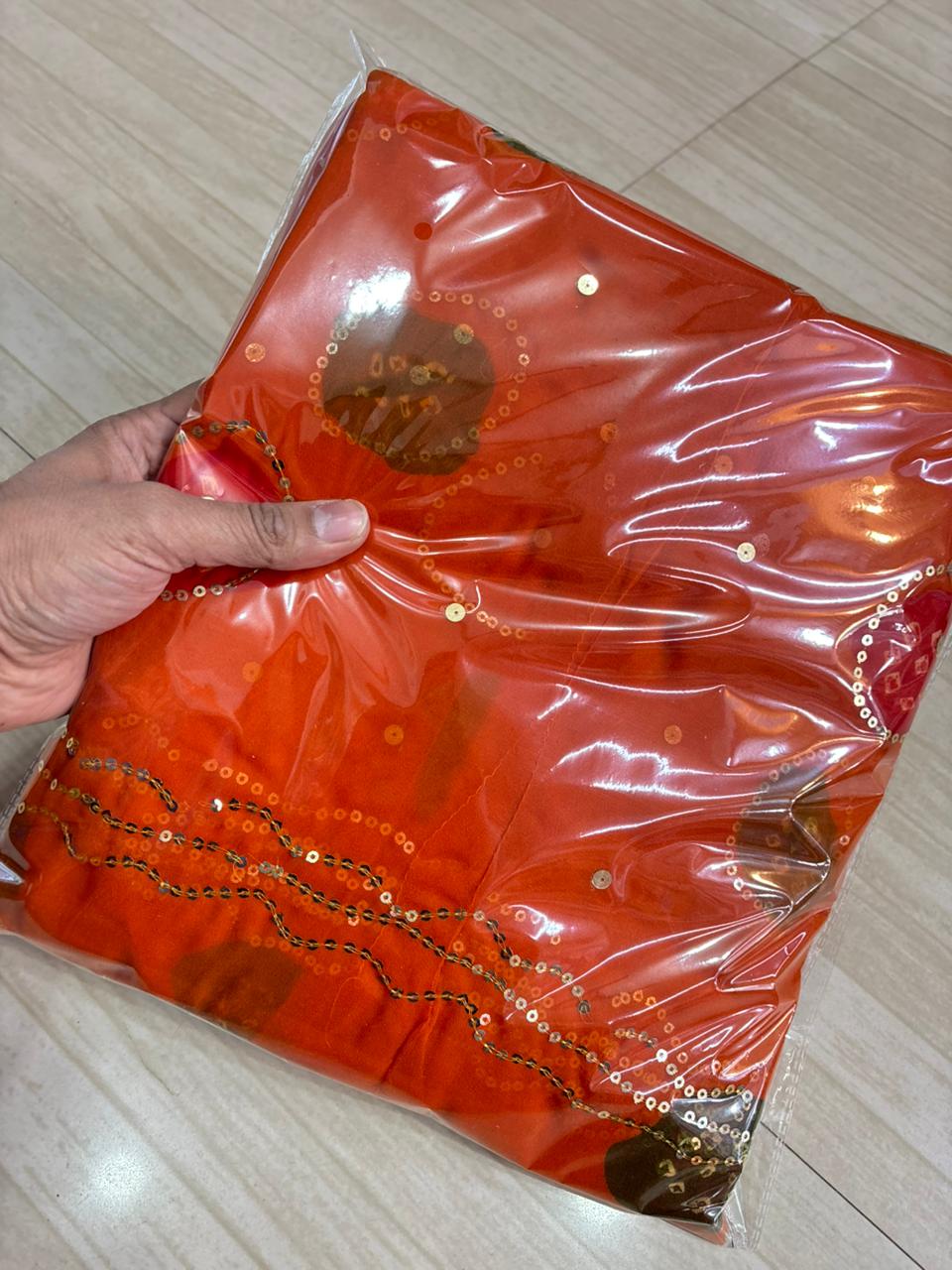 LADDU TARI POSHAK (RUST ORANGE)- 735