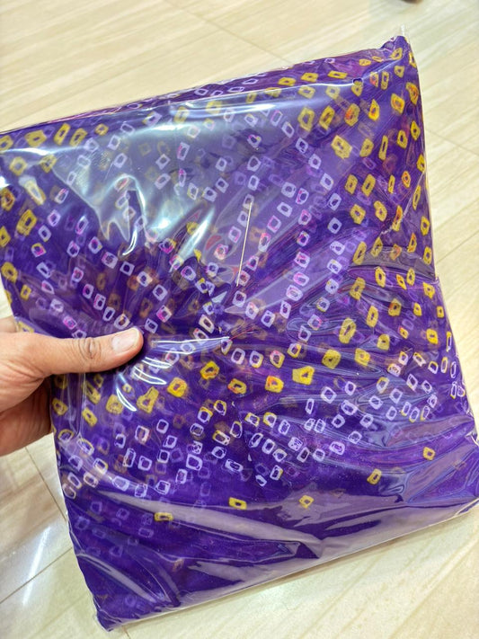 Gold Pure Border Bandhej poshak (Jamuni)-740