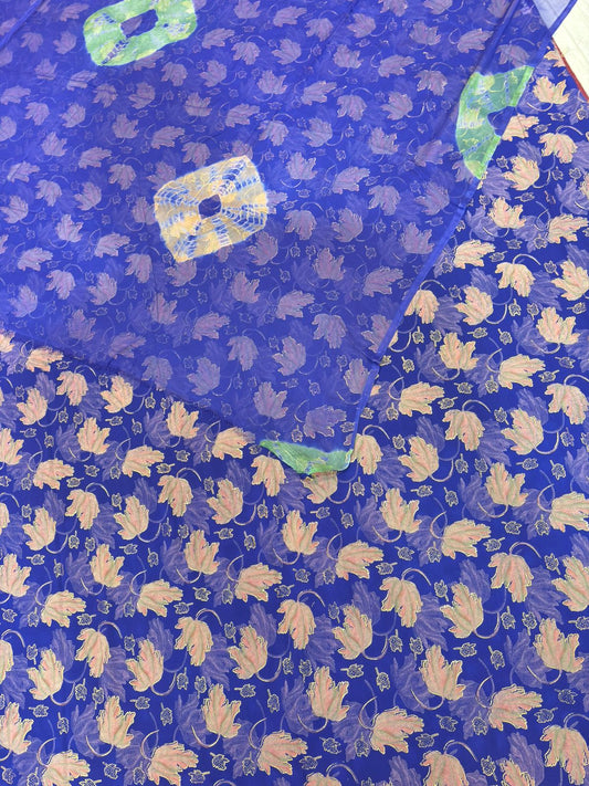 Blue Gulab with Tora Odhna- 846