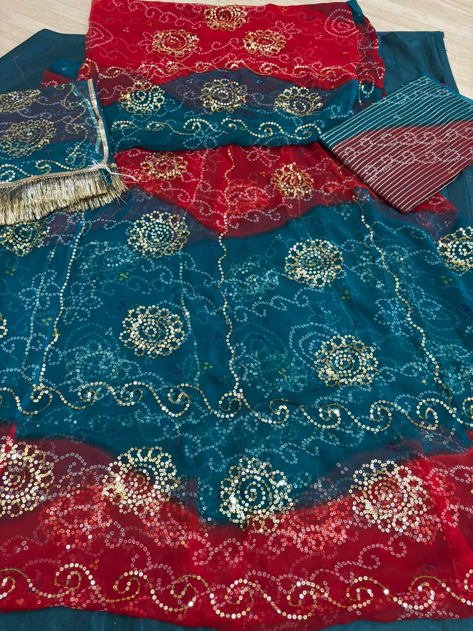 RAI BANDHEJ TARI POSHAK-1019