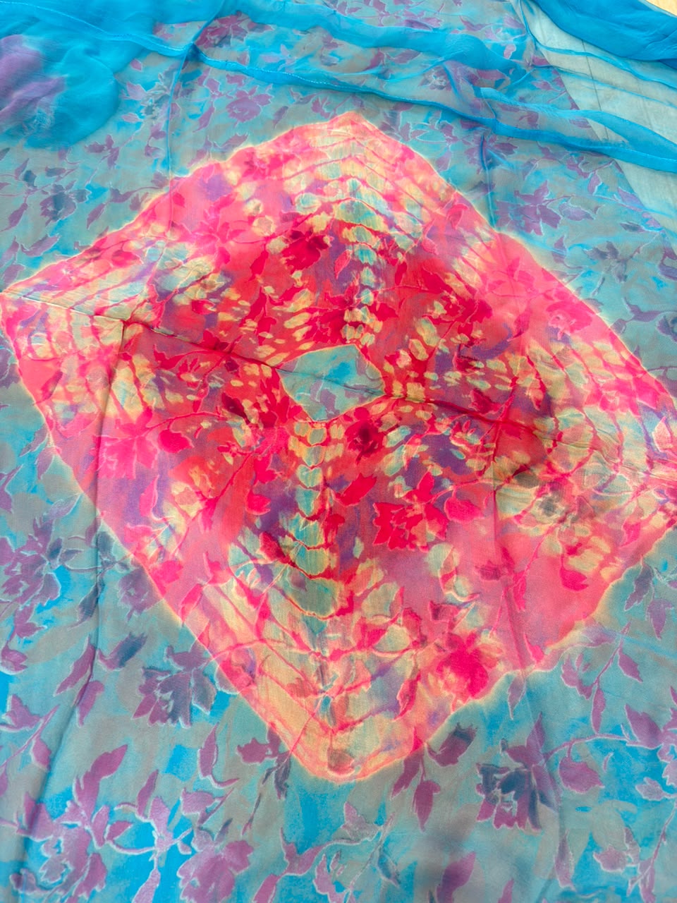 Sky blue pink Tora Odhna suit -1723
