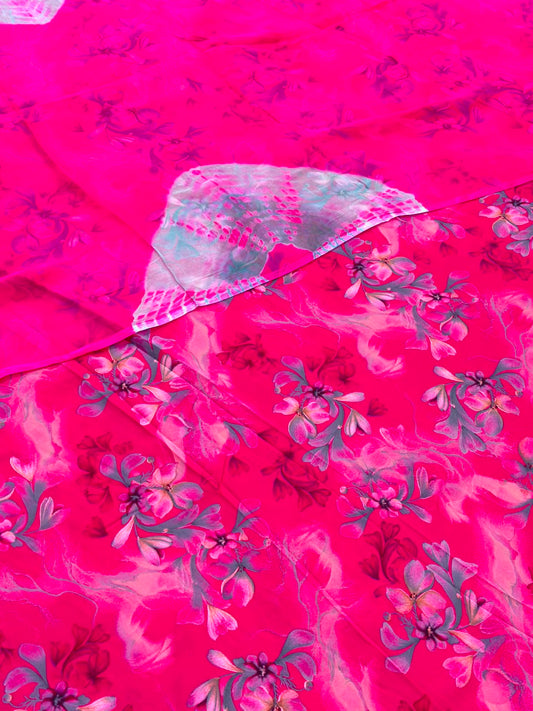 HOT PINK BSY SUIT WITH TORA JAPAN ODHNA-1796 (4-5-6-7)MTR OPTION