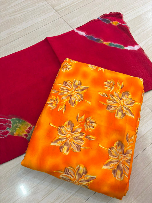 Ramleela suit with odhna(5 PCS)-1843-YELLOW