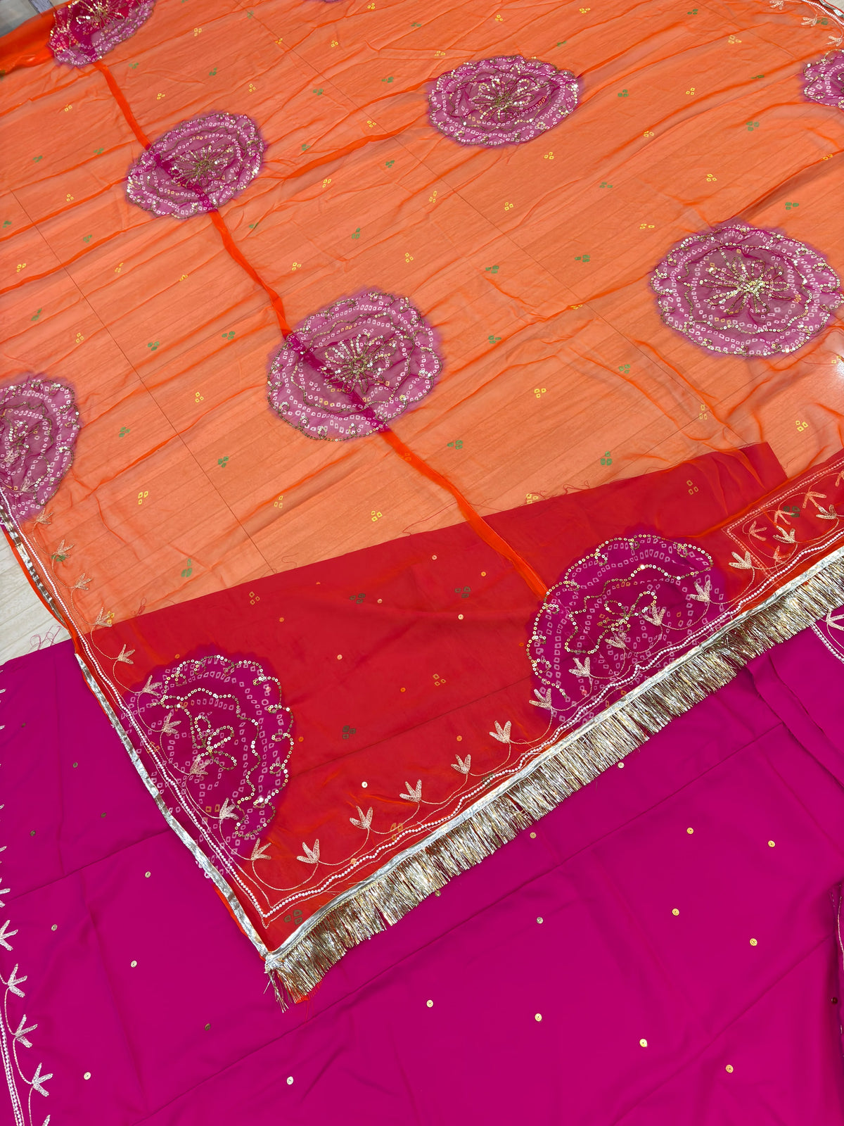 Natural Moti Suit Hot Pink Special- 1995