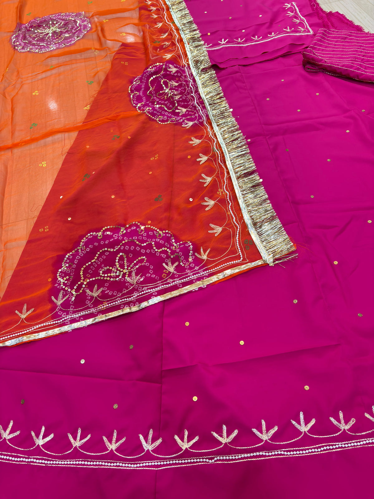 Natural Moti Suit Hot Pink Special- 1995